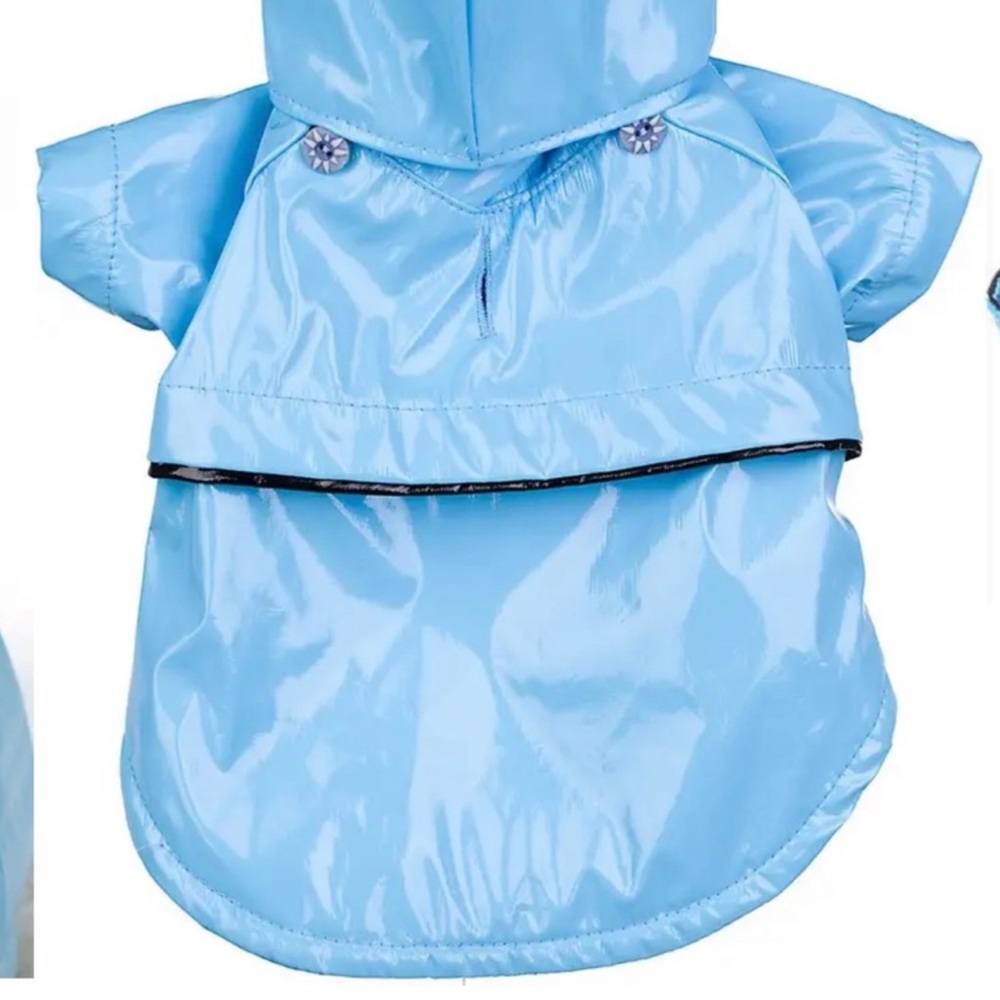 🐾 HOST PICK 🐾 Pet Life Baby Blue Waterproof Adjustable Pet Raincoat Size Med NWT - Picture 3 of 12